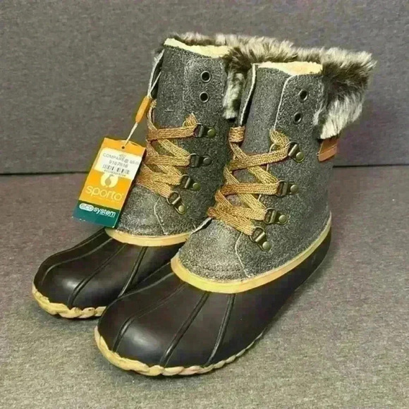 Sporto Alaska Dee Dee Duck Boot Waterproof Faux Fur NWT Women’s Size 7 - Picture 2 of 16